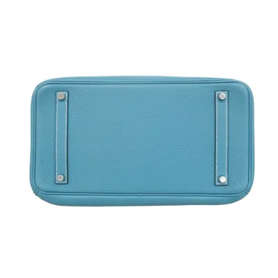 Pre-owned Hermes Blue Jean Togo Leather Handbag ()