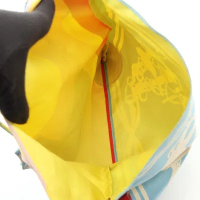 Pre-owned Hermes Blue Multi-color Red Color Silk Leather Shoulder Bag ()