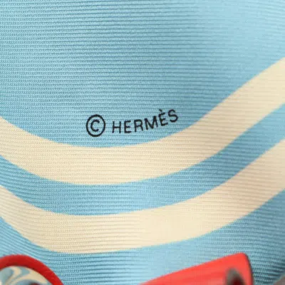 Pre-owned Hermes Blue Multi-color Red Color Silk Leather Shoulder Bag ()