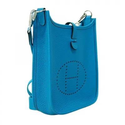 Pre-owned Hermes Blue Taurillon Clemence Leather Shoulder Bag ()