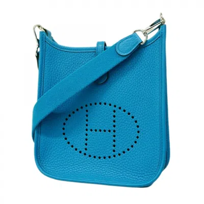 Pre-owned Hermes Blue Taurillon Clemence Leather Shoulder Bag ()