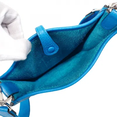 Pre-owned Hermes Blue Taurillon Clemence Leather Shoulder Bag ()