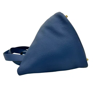 Pre-owned Hermes Blue Taurillon Clemence Leather Handbag Tote Bag ()