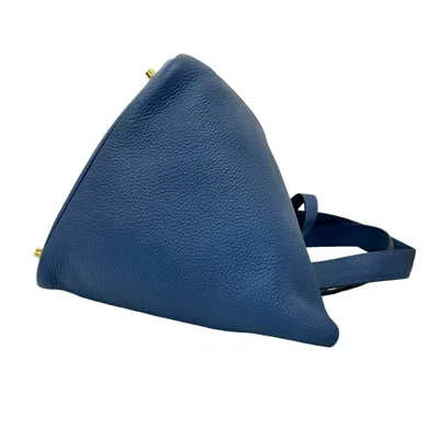Pre-owned Hermes Blue Taurillon Clemence Leather Handbag Tote Bag ()