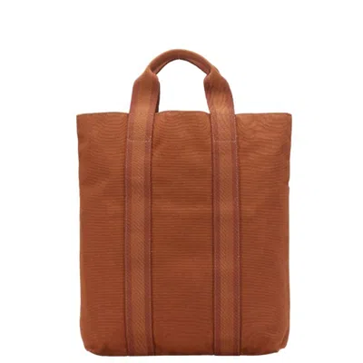 Pre-owned Hermes Brown Canvas Leather Tote Bag ()