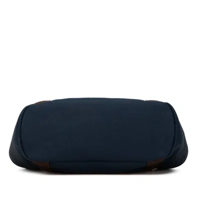 Pre-owned Hermes Brown Navy Canvas Handbag Shoulder Bag ()