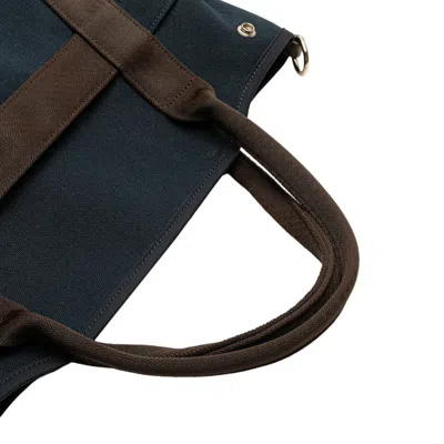 Pre-owned Hermes Brown Navy Canvas Handbag Shoulder Bag ()