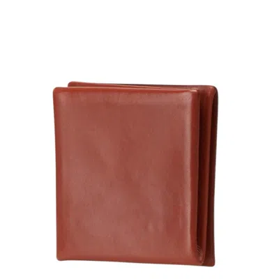 Pre-owned Hermes Brown Pink Chevre Leather Coin Purse/coin Case () In Multi