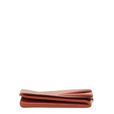 Pre-owned Hermes Brown Pink Chevre Leather Coin Purse/coin Case () In Multi