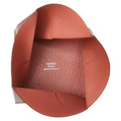 Pre-owned Hermes Brown Pink Chevre Leather Coin Purse/coin Case () In Multi