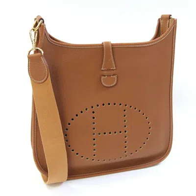 Pre-owned Hermes Brown Taurillon Clemence Leather Shoulder Bag ()