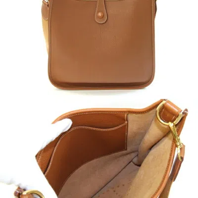 Pre-owned Hermes Brown Taurillon Clemence Leather Shoulder Bag ()