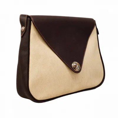 Pre-owned Hermes Brown Toile H Fjord Leather Shoulder Bag ()