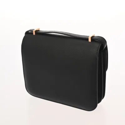 Pre-owned Hermes Constance Black Epsom Leather Shoulder Bag ()