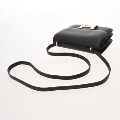 Pre-owned Hermes Constance Black Epsom Leather Shoulder Bag ()