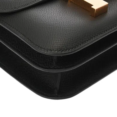 Pre-owned Hermes Constance Black Epsom Leather Shoulder Bag ()