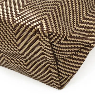Pre-owned Hermes Dark Brown Gold Leather Polyester Handbag Tote Bag ()