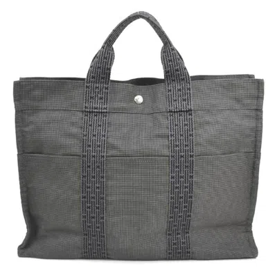 Pre-owned Hermes Dark Gray Canvas Handbag Tote Bag ()