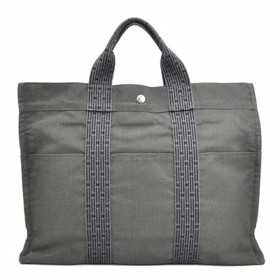 Pre-owned Hermes Dark Gray Canvas Handbag Tote Bag ()