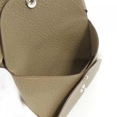 Pre-owned Hermes Etoupe Gray Chevre Leather Coin Purse/coin Case ()