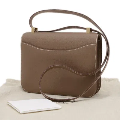 Pre-owned Hermes Etoupe Gray Epsom Leather Shoulder Bag ()