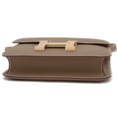 Pre-owned Hermes Etoupe Gray Epsom Leather Shoulder Bag ()