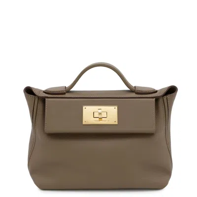 Pre-owned Hermes Etoupe Gray Swift Leather Shoulder Bag ()