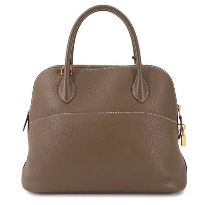 Pre-owned Hermes Etoupe Gray Taurillon Clemence Leather Handbag Shoulder Bag ()