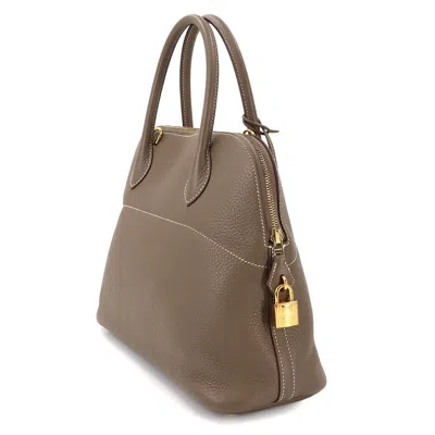 Pre-owned Hermes Etoupe Gray Taurillon Clemence Leather Handbag Shoulder Bag ()