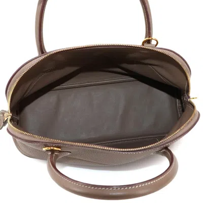 Pre-owned Hermes Etoupe Gray Taurillon Clemence Leather Handbag Shoulder Bag ()