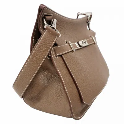 Pre-owned Hermes Etoupe Gray Taurillon Clemence Leather Shoulder Bag ()