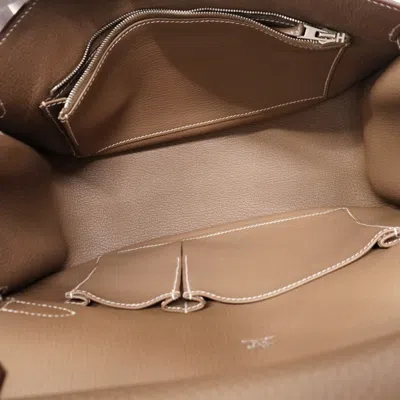 Pre-owned Hermes Etoupe Gray Taurillon Clemence Leather Shoulder Bag ()