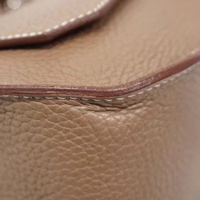Pre-owned Hermes Etoupe Gray Taurillon Clemence Leather Shoulder Bag ()