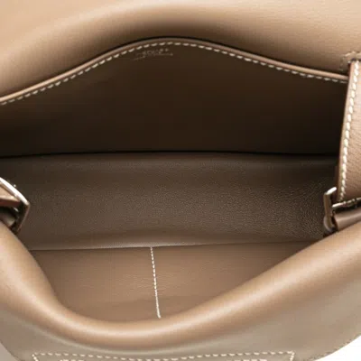 Pre-owned Hermes Etoupe Gray Swift Leather Handbag Shoulder Bag ()