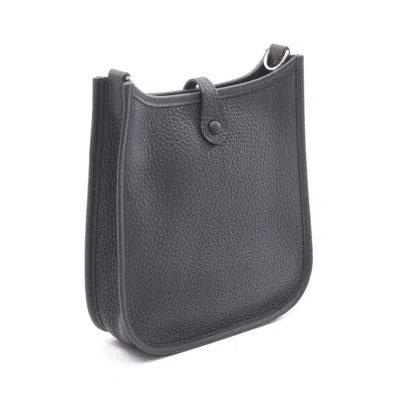 Pre-owned Hermes Evelyne Black Taurillon Clemence Leather Leather Shoulder Bag ()