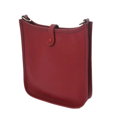 Pre-owned Hermes Evelyne Rouge Grenat Epsom Leather Shoulder Bag () In Burgundy