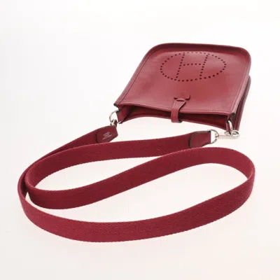Pre-owned Hermes Evelyne Rouge Grenat Epsom Leather Shoulder Bag () In Burgundy