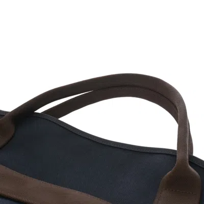 Pre-owned Hermes Feu Navy Toile Chevron Tote Bag ()