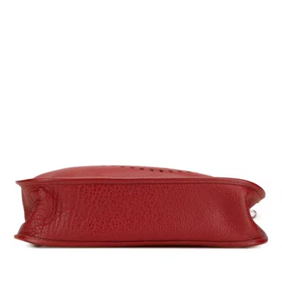 Pre-owned Hermes Evelyne Bordeaux Red Color Fjord Leather Shoulder Bag () In Burgundy