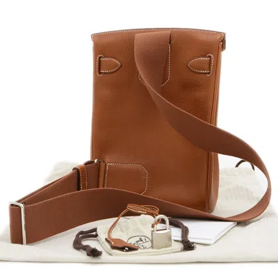 Pre-owned Hermes Fauve Barenia Leather Shoulder Bag Sling Bag ()