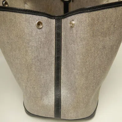 Pre-owned Hermes Garden Black Gray Toile H Tote Bag () In Multi