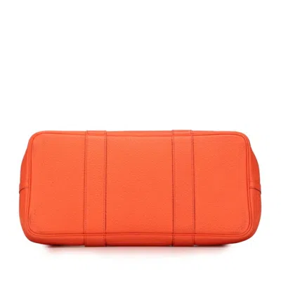 Pre-owned Hermes Garden Orange Negonda Leather Handbag Tote Bag ()