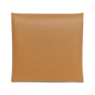 Pre-owned Hermes Gold Epsom Leather Coin Purse/coin Case ()