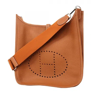 Pre-owned Hermes Gold Taurillon Clemence Leather Shoulder Bag ()