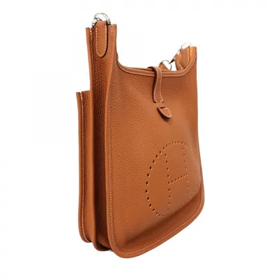 Pre-owned Hermes Gold Taurillon Clemence Leather Shoulder Bag ()