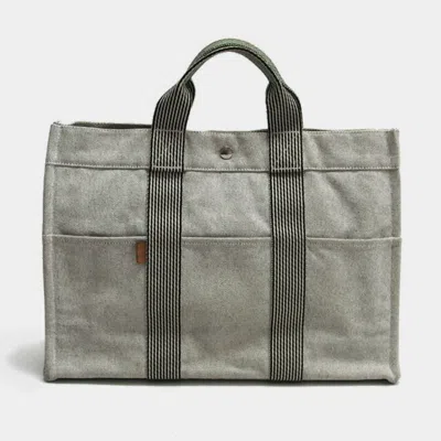 Pre-owned Hermes Gray Canvas Handbag Tote Bag ()