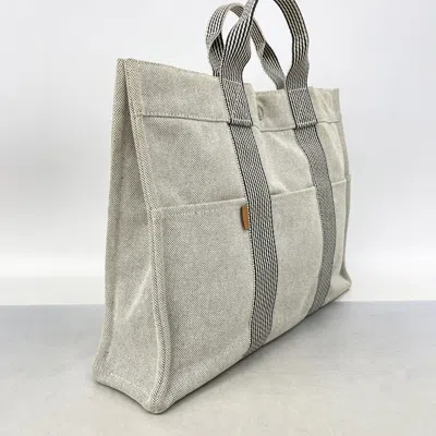 Pre-owned Hermes Gray Canvas Tote Bag ()