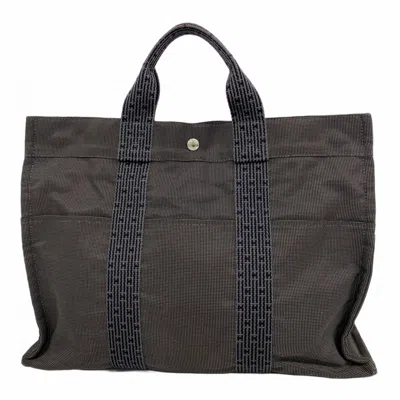 Pre-owned Hermes Gray Canvas Tote Bag ()