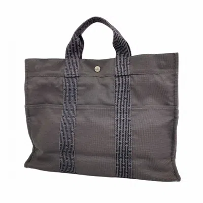 Pre-owned Hermes Gray Canvas Tote Bag ()