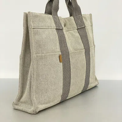 Pre-owned Hermes Gray Canvas Tote Bag ()